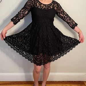 BNWOT Free People Black Lace Cocktail Dress.